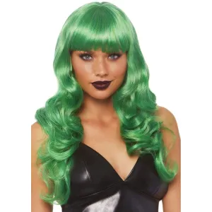 24 Inch Misfit Long Wavy Bang Wig - Green