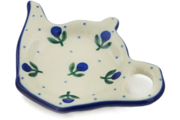 5" Tea Bag or Lemon Plate - Blue Buds