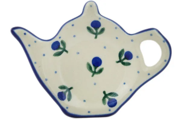 5" Tea Bag or Lemon Plate - Blue Buds