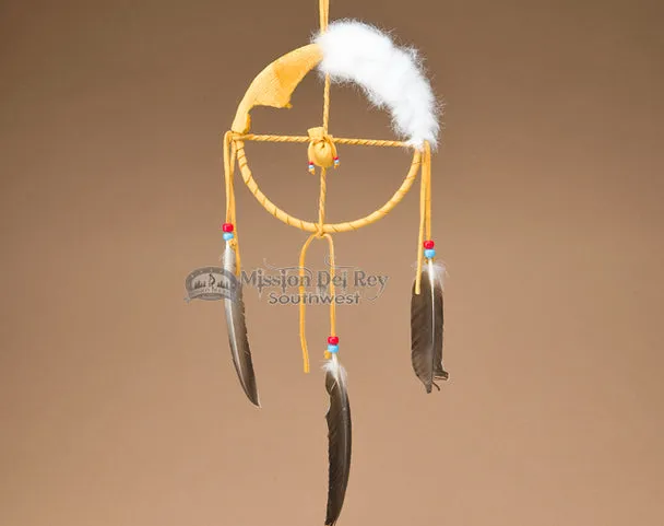 6" Native American Navajo Medicine Wheel -Deer Skin