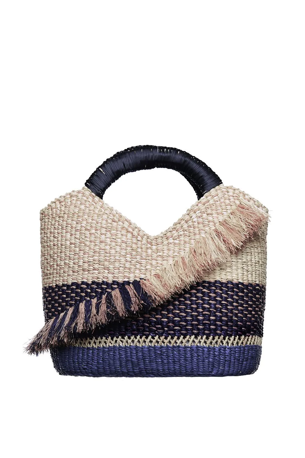 AAKS Oroo Natural bag Woven Raffia and 100% leather detailing