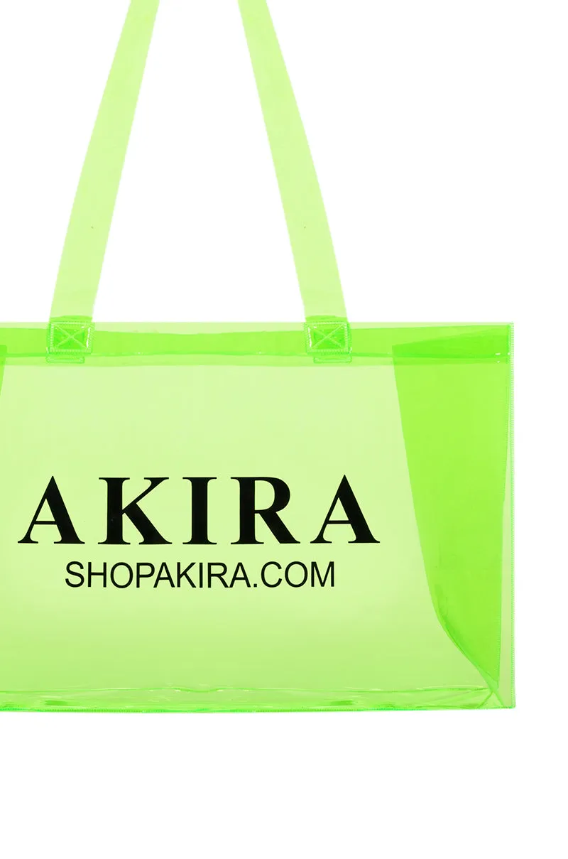 AKIRA PVC SHOPPING BAG IN NEON GREEN