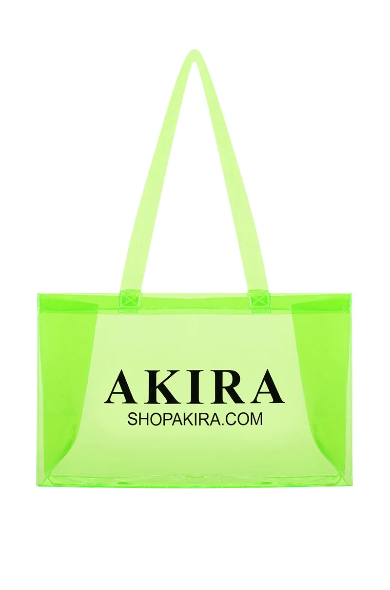 AKIRA PVC SHOPPING BAG IN NEON GREEN