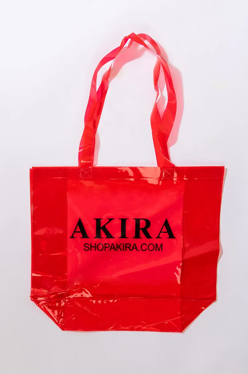 AKIRA PVC SHOPPING BAG IN RED