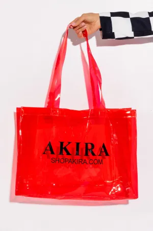 AKIRA PVC SHOPPING BAG IN RED