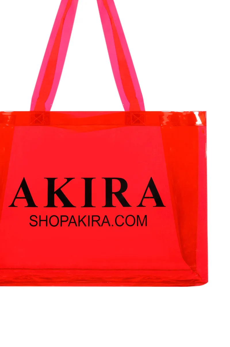 AKIRA PVC SHOPPING BAG IN RED