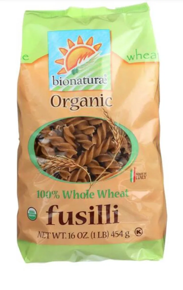 Bionaturae Pasta - Organic - 100 Percent Whole Wheat - Fusilli - 16 Oz - Case Of 12