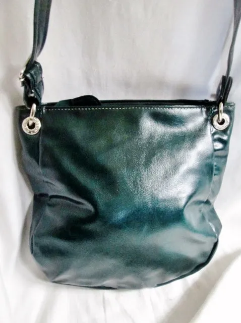 BLAQUE ARGENTINA Faux Leather Vegan Hobo Shoulder Saddle BAG Crossbody GREEN