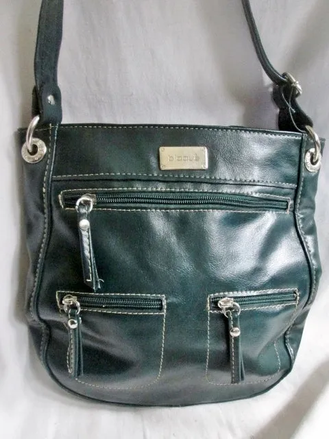 BLAQUE ARGENTINA Faux Leather Vegan Hobo Shoulder Saddle BAG Crossbody GREEN