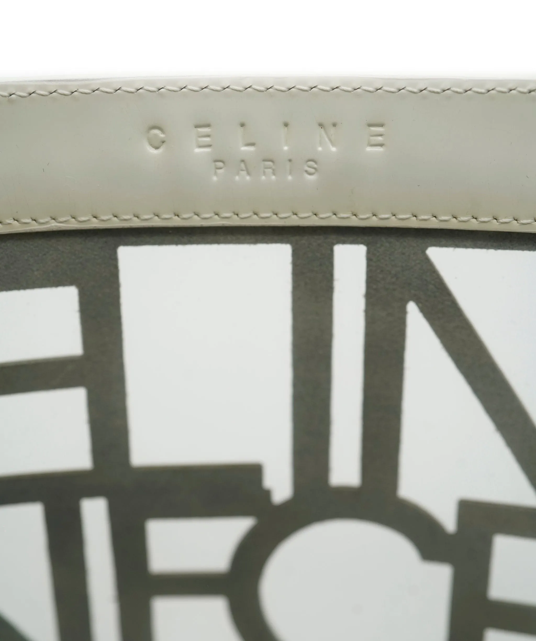 Celine Logo Vinyl Tote White ASL7675