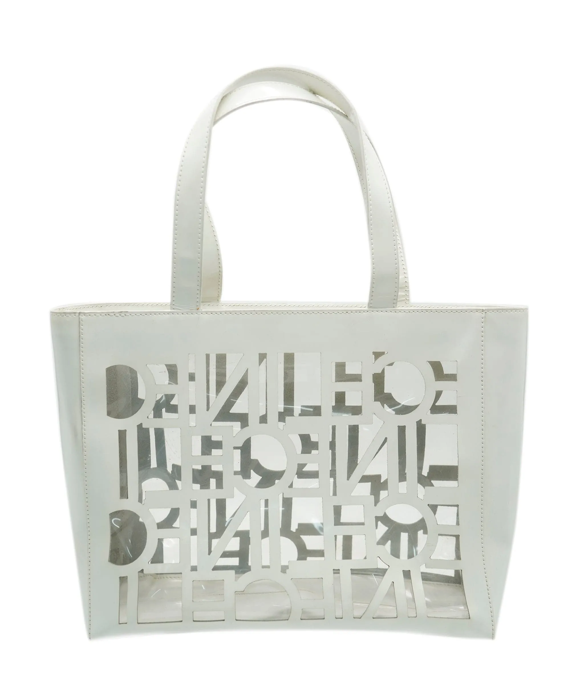 Celine Logo Vinyl Tote White ASL7675