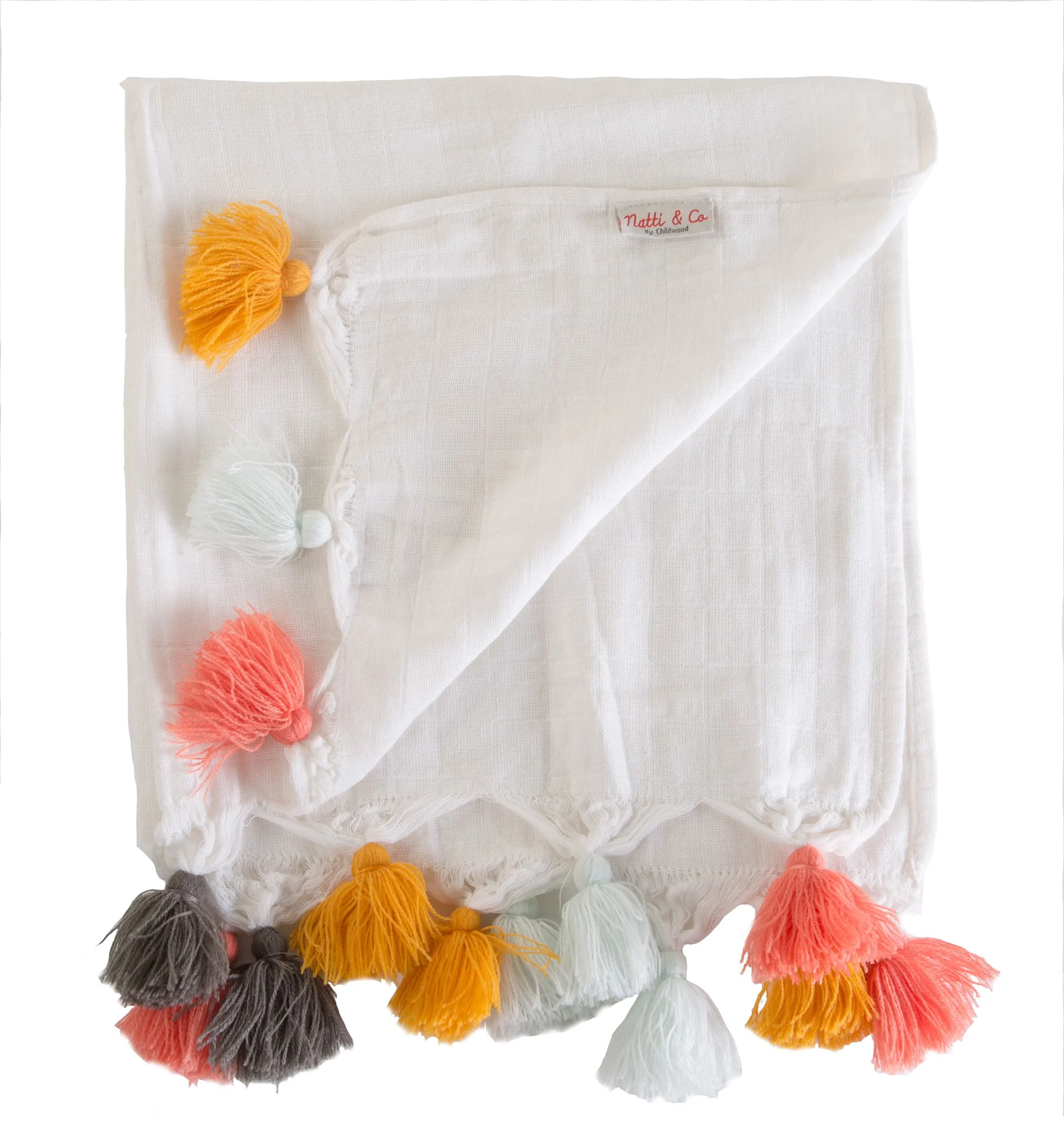 Childhome Pack of 4 Tetra Cotton Cloths With Tassel