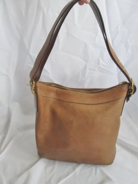 COACH 9325 Signature LEATHER hobo shoulder bag sling COGNAC BROWN