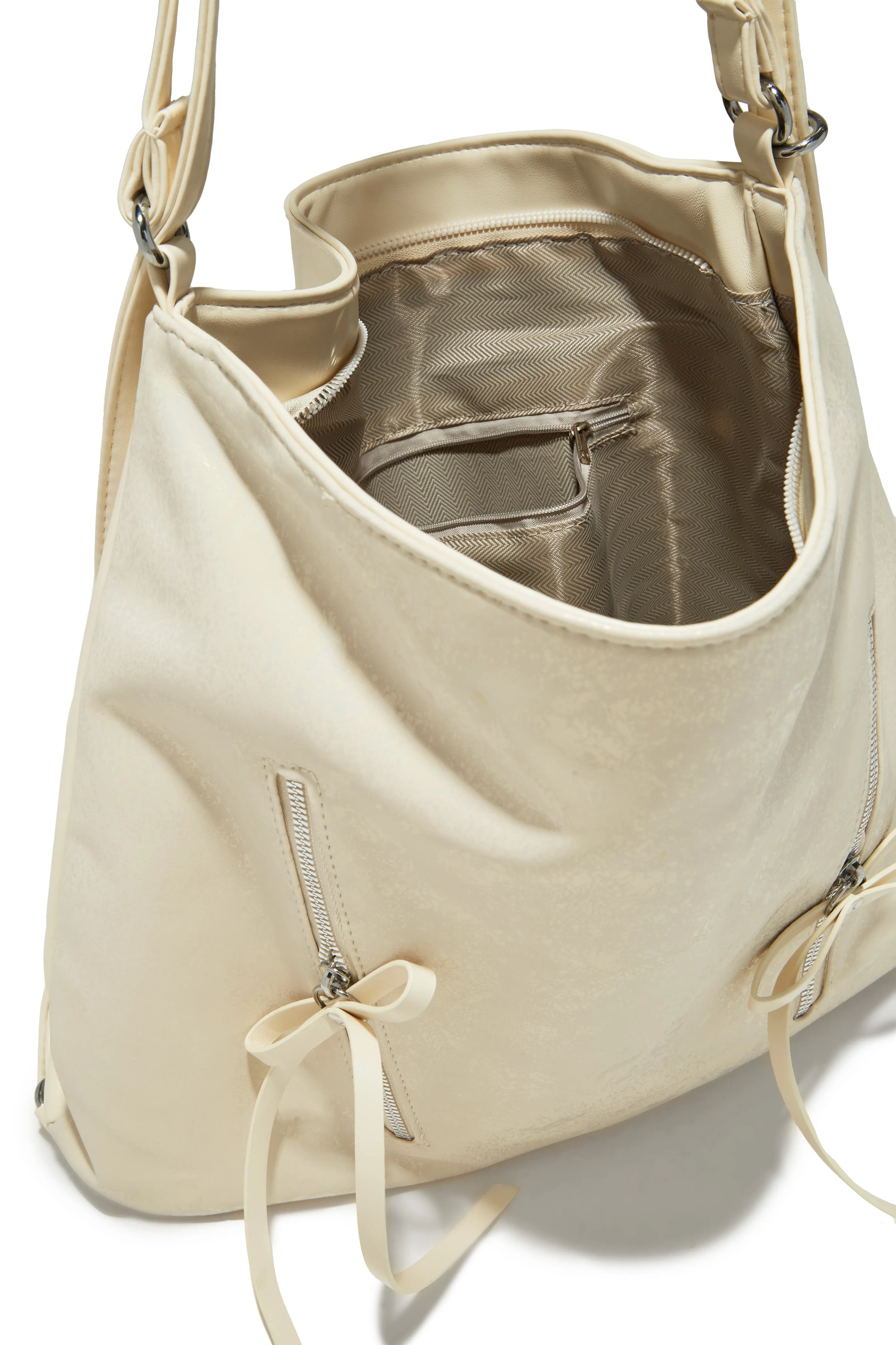 Elina Multi Wear Backpack Shoulder Bag - Cream