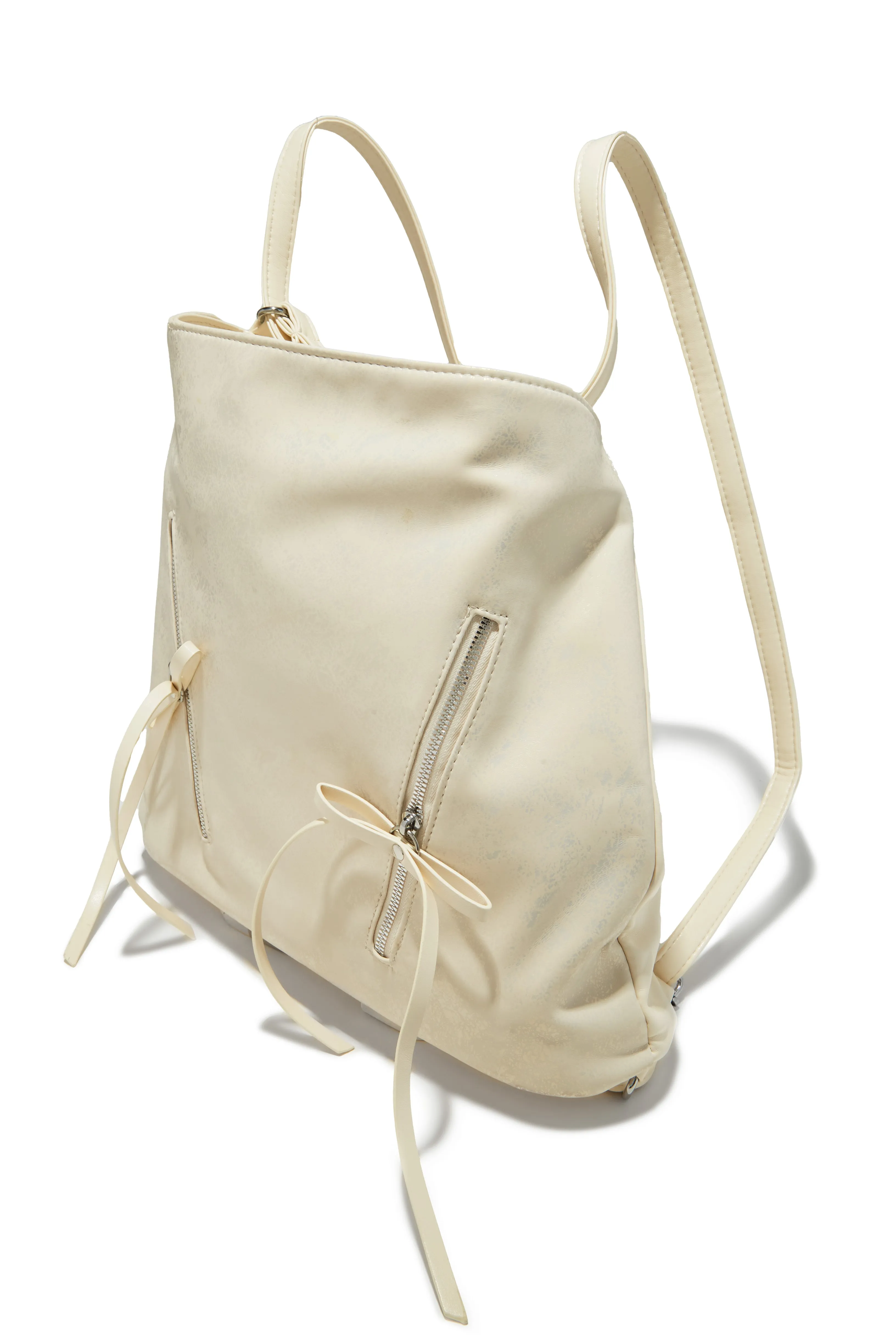 Elina Multi Wear Backpack Shoulder Bag - Cream