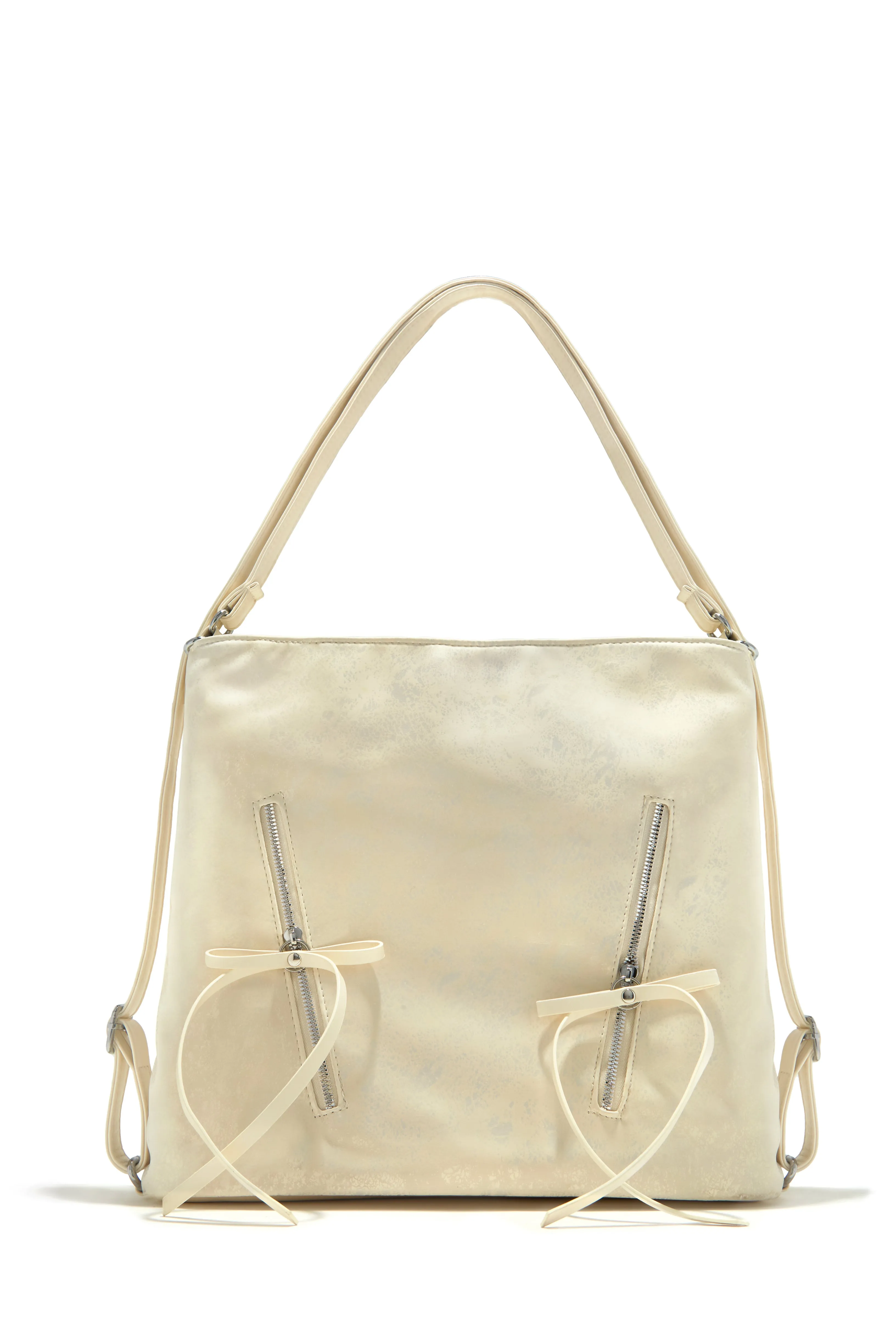 Elina Multi Wear Backpack Shoulder Bag - Cream