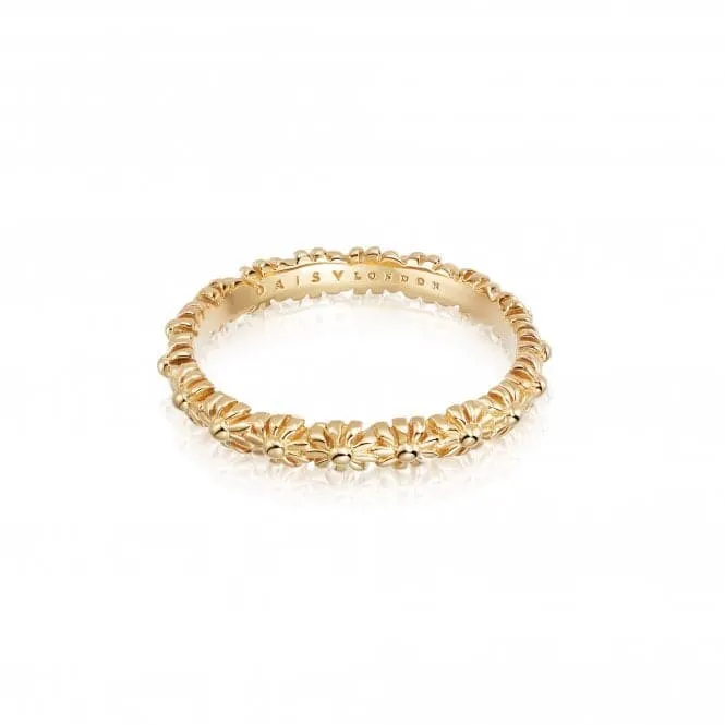 English Daisy 18ct Gold Plated Ring SR414_GP