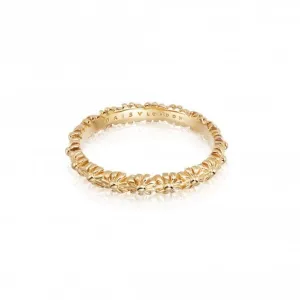 English Daisy 18ct Gold Plated Ring SR414_GP