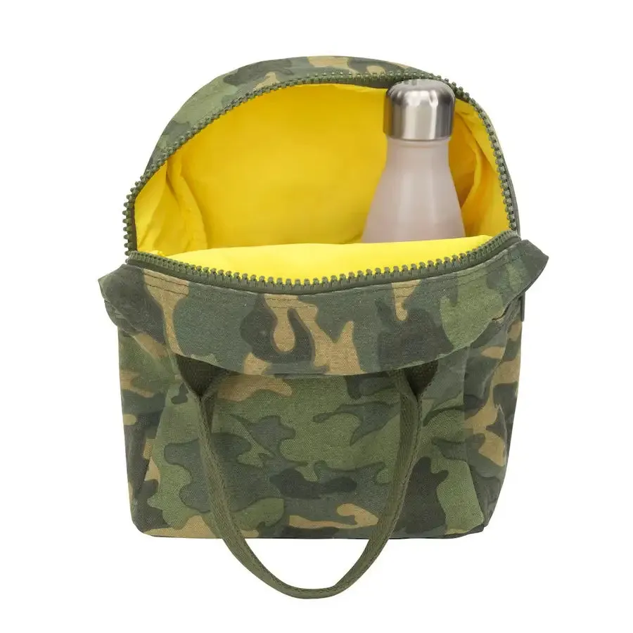 Fluf Zipper Lunch Bag - CAMO - 100% certified organic cotton