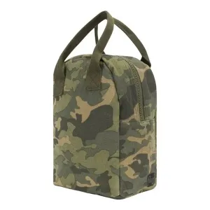 Fluf Zipper Lunch Bag - CAMO - 100% certified organic cotton