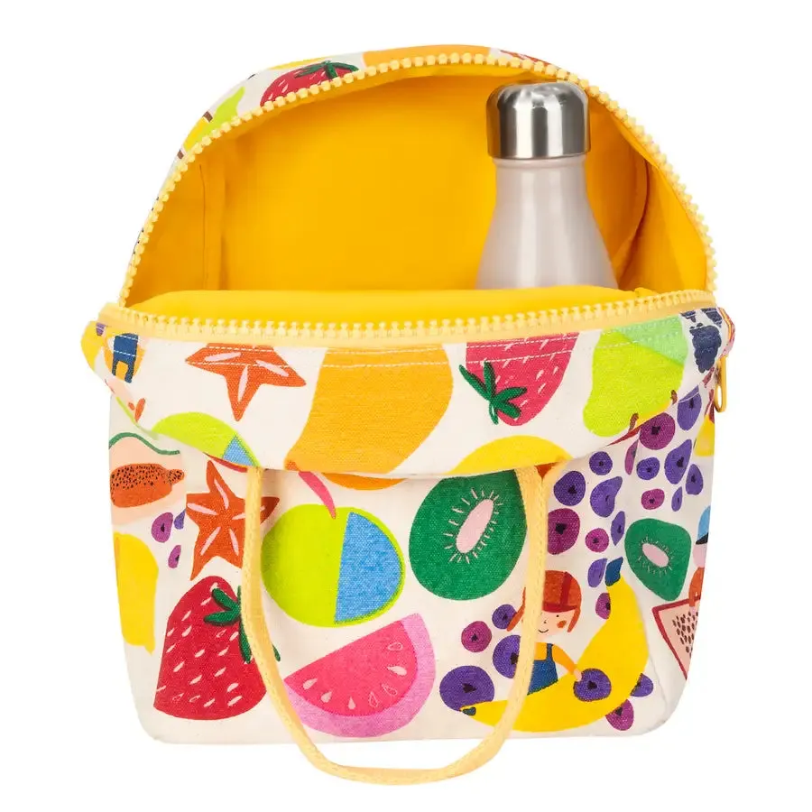 Fluf Zipper Lunch Bag - EAT THE RAINBOW - 100% certified organic cotton