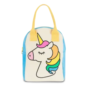 Fluf Zipper Lunch Bag - UNICORN - 100% certified organic cotton