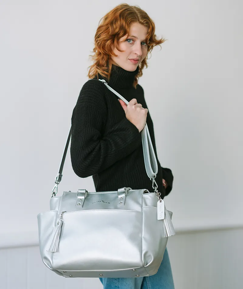 Gemini Mini Convertible Backpack - Silver Metallic - [OUTLET FINAL SALE]