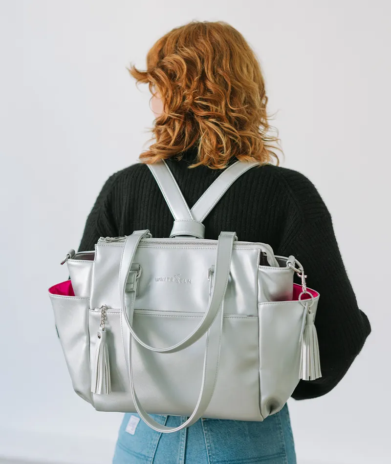 Gemini Mini Convertible Backpack - Silver Metallic - [OUTLET FINAL SALE]