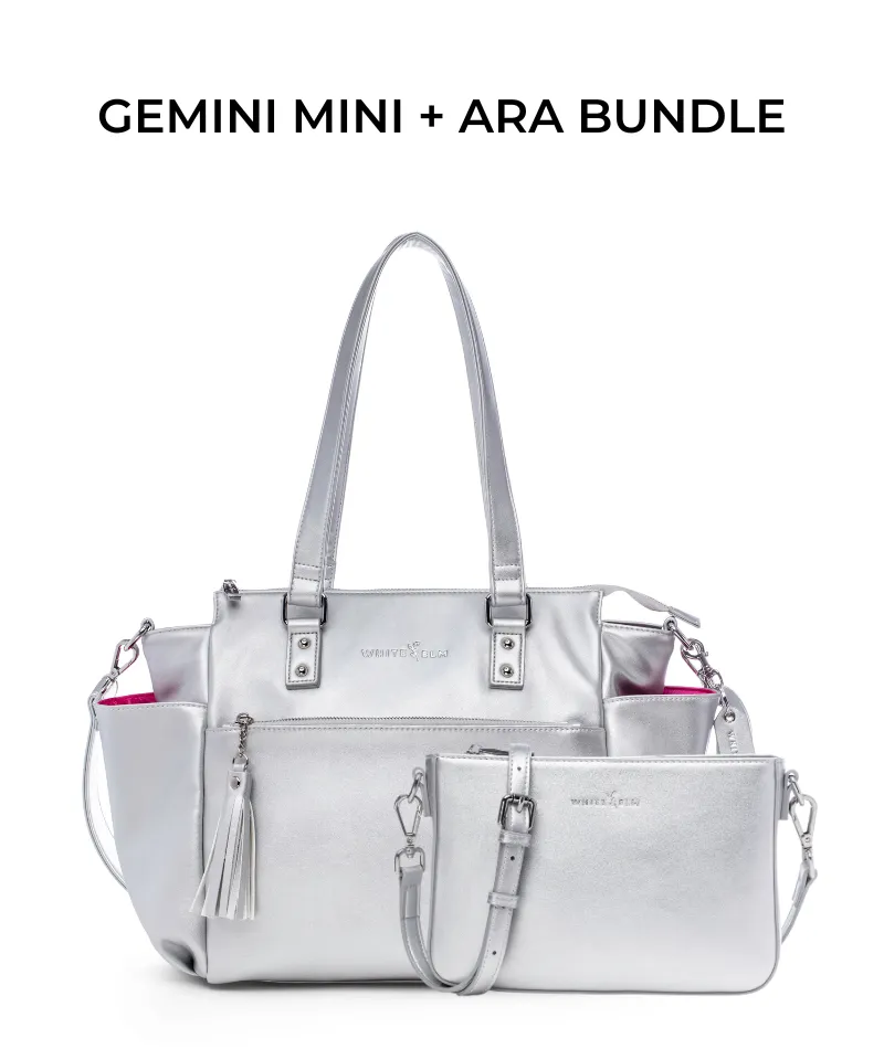 Gemini Mini Convertible Backpack - Silver Metallic - [OUTLET FINAL SALE]