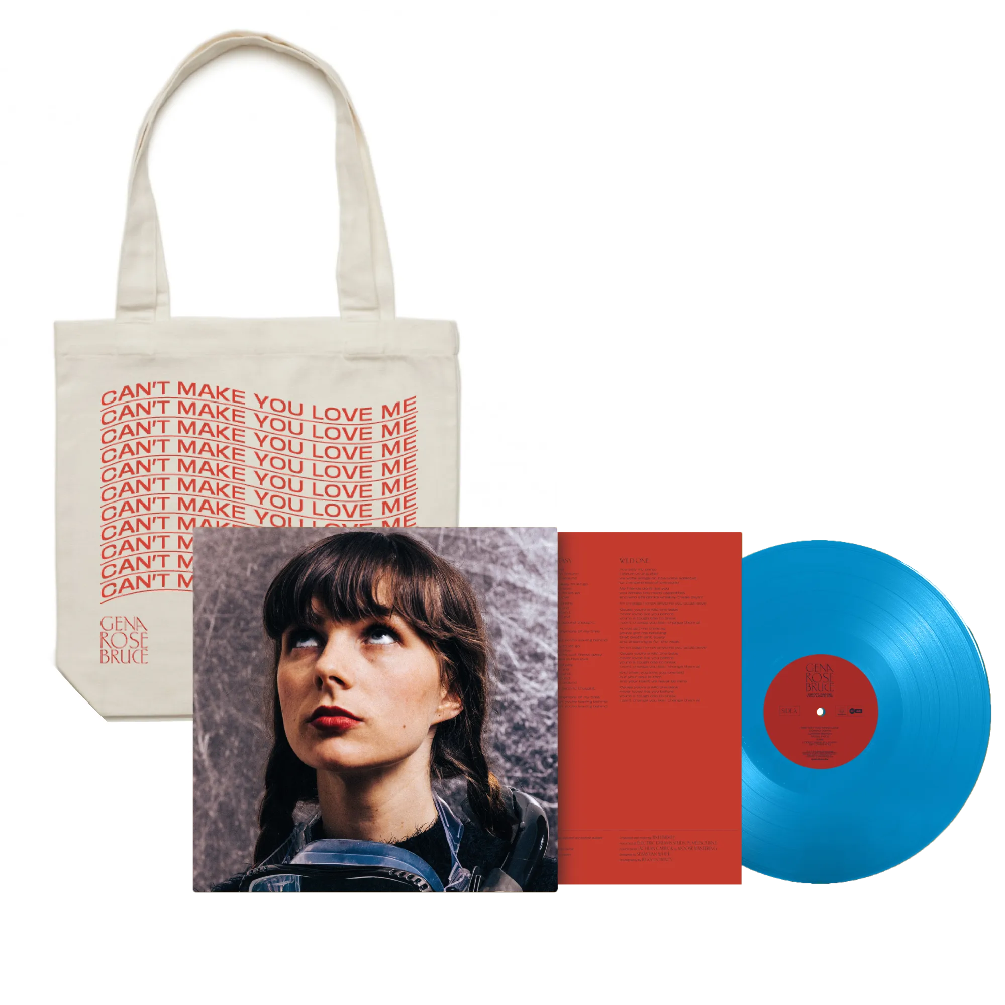 Gena Rose Bruce 'Can't Make You Love Me' Limited Edition Blue 12" Vinyl   Tote Bundle