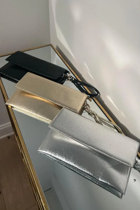 Glossy Rectangle Wristlet Clutch Bag