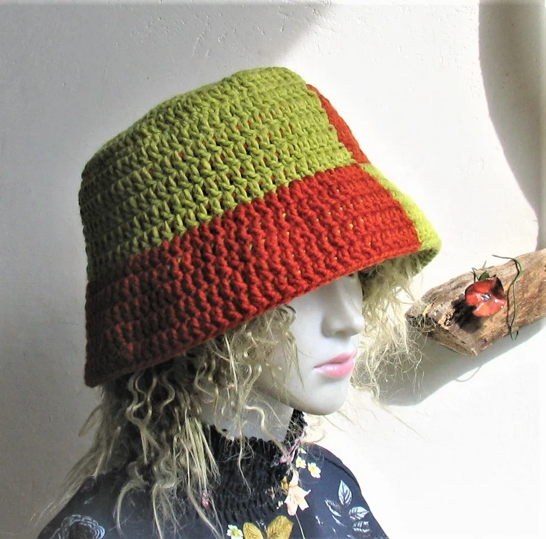 Handmade Crochet  Bucket hat for dreadlocks rochet Rustic Hat Bohemian Western Hat Boho Hippie Hipster Festival Hat Toddler Baby hat Ladies hat Japanese style chat