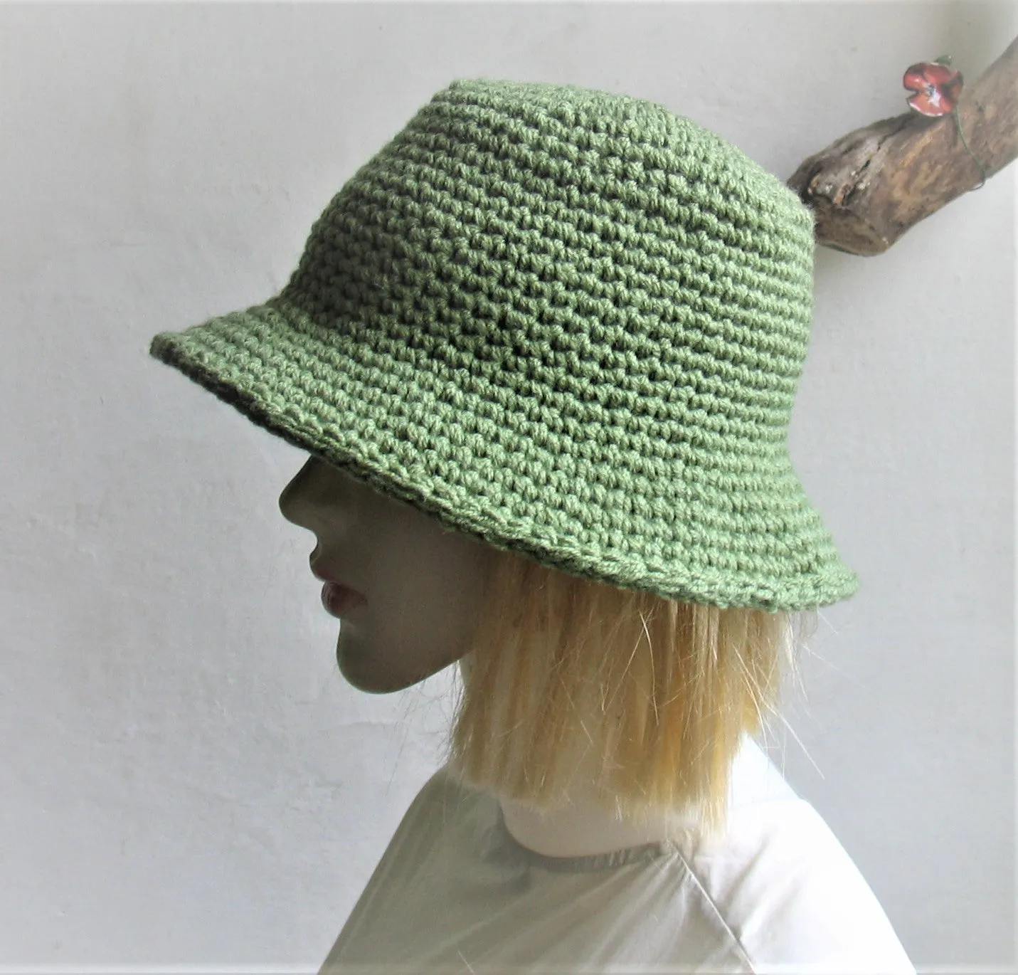 Handmade Crochet Warm hat with brim crochet fall autumn winter bucket bell hat rolled brim hat Women winter hat Ladies hat