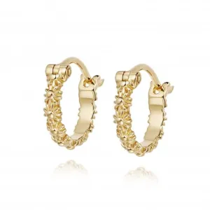 Iota Daisy Hoop 18ct Gold Plated Earrings E5016_GP