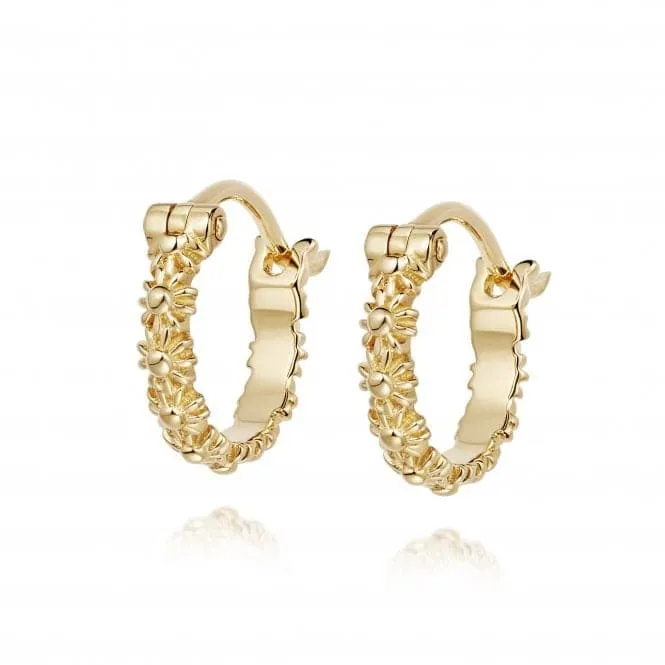 Iota Daisy Hoop 18ct Gold Plated Earrings E5016_GP