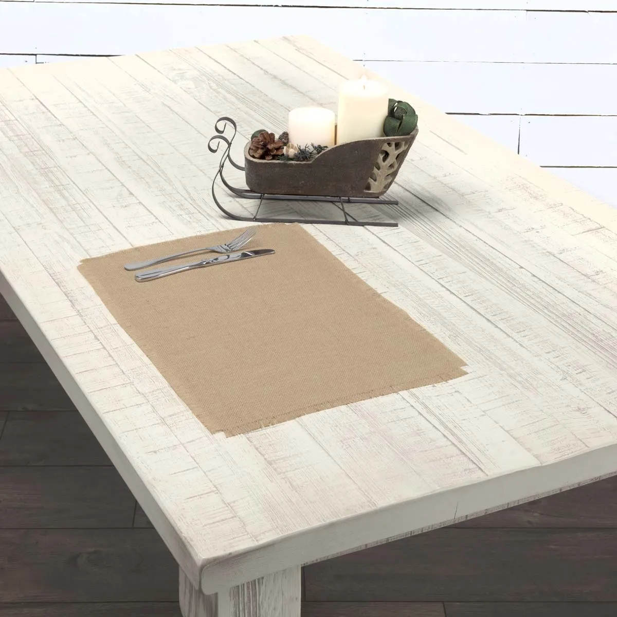 Jute Burlap Natural Placemat Set of 6 12x18