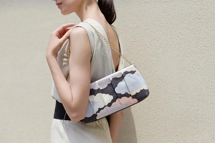 Kyo-Yuzen Clutch Bag - Beige, Made in Kyoto, Japan