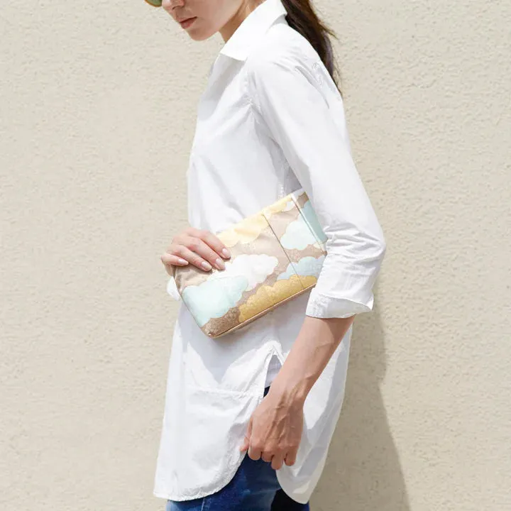 Kyo-Yuzen Clutch Bag - Beige, Made in Kyoto, Japan