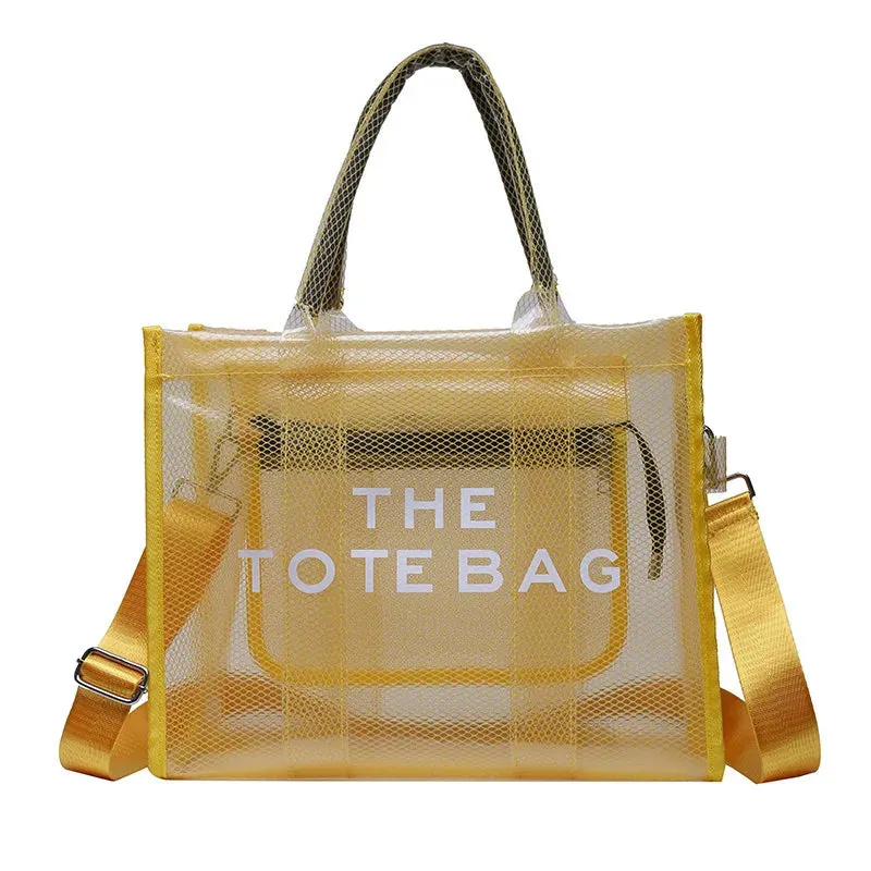 Luxury Designer Brand Translucent Tote Handbag