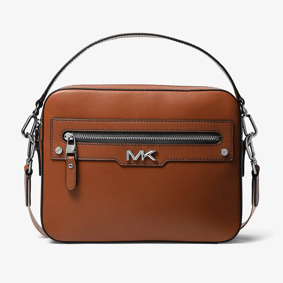 Michael Kors Varick Leather Camera Bag, brown