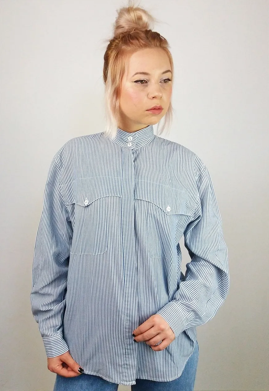 Minimalist Button-up Pinstripes Shirt