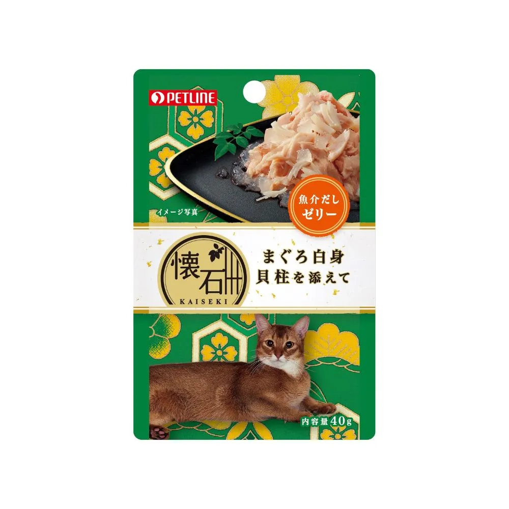 Petline Cat Kaiseki Pouch Maguro White Meat with Scallop in Jelly 40g