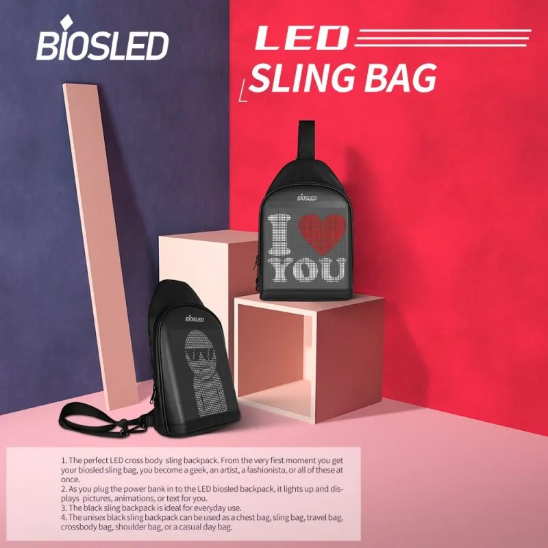 Premium Bluetooth Crossbody Bag with LED Display - Stay Connected, Stay Trendy