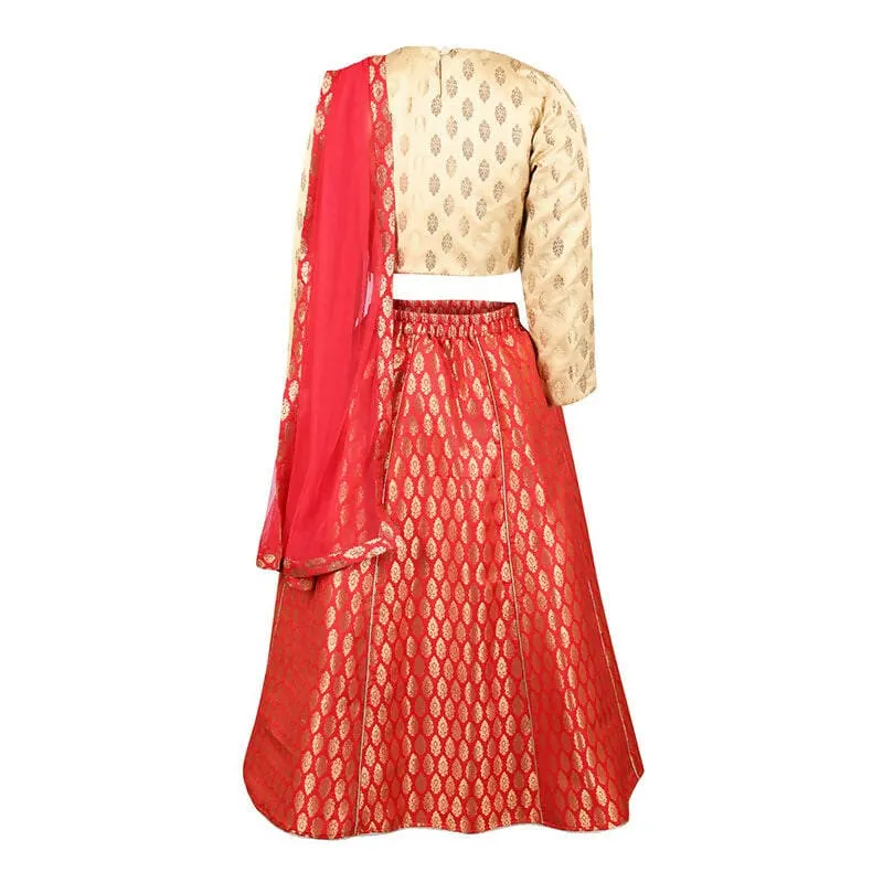 Rang Beautiful Kalidar Lehenga Choli With Dupatta Set - Red