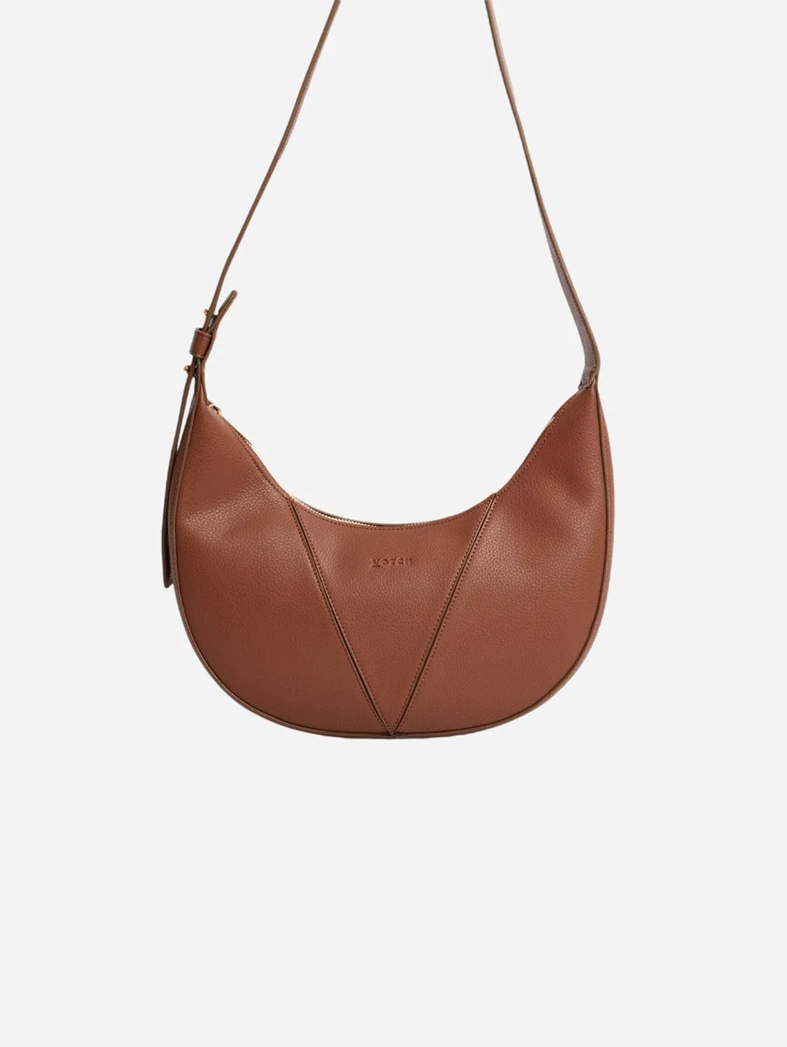 River Vegan Bio-Based Bamboo Leather Hobo Bag | Brown