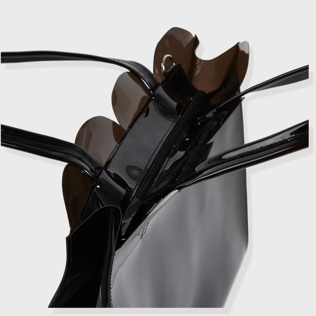 SASHA PVC SLING AND SHOULDER BAG CHARCOAL