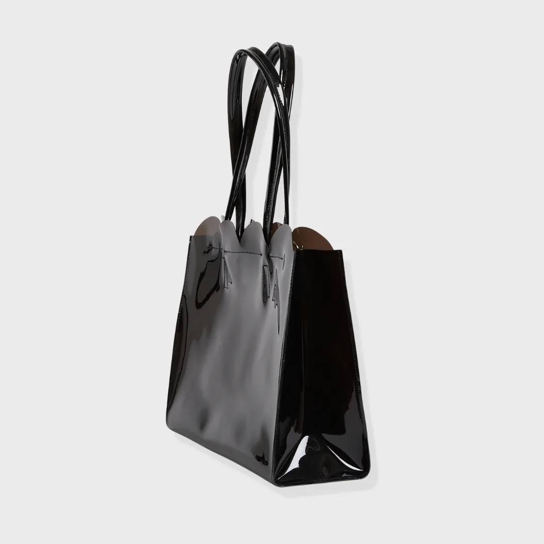 SASHA PVC SLING AND SHOULDER BAG CHARCOAL