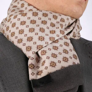 Tan Brown Silk Men's Winter Scarf