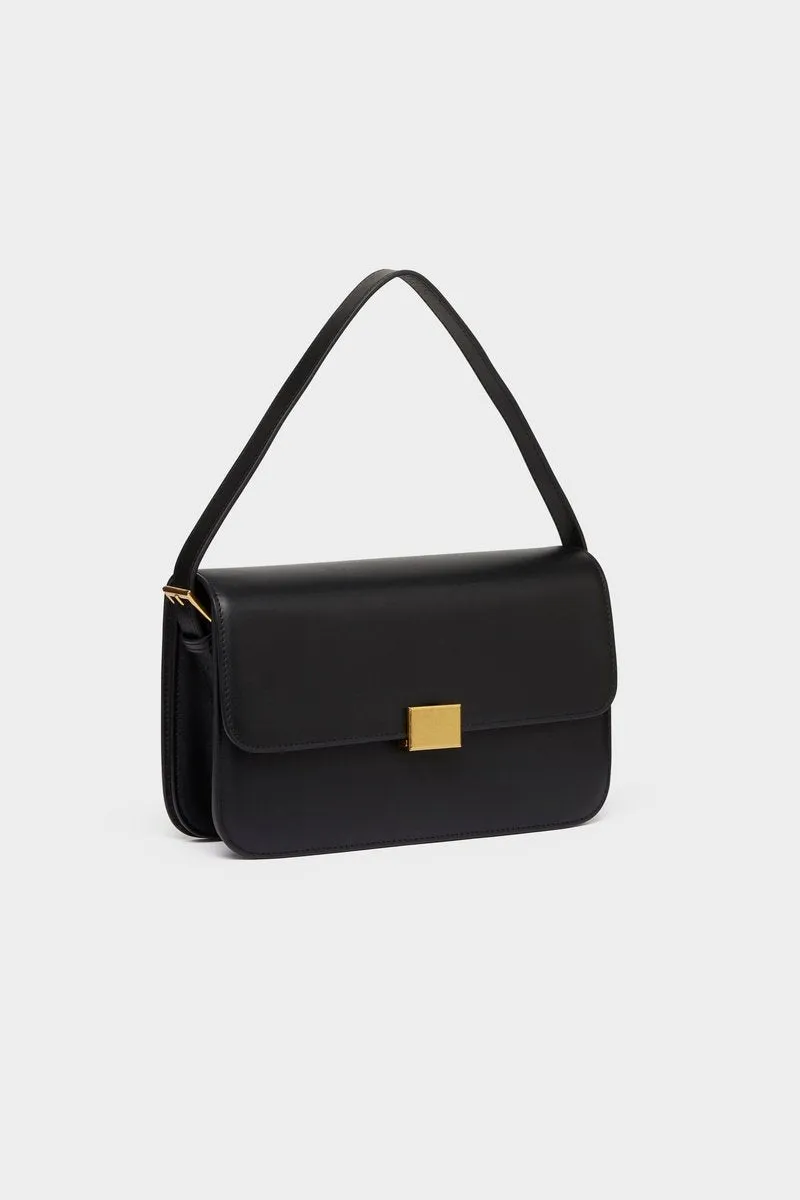 THE CLASSIC SHOULDER BAG - BLACK SMOOTH