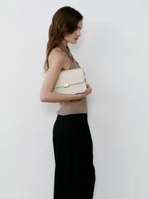 THE CLASSIC SHOULDER BAG - CREAM PEBBLE